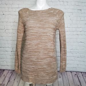 RXB Tan & White Open Knit Sweater Size S